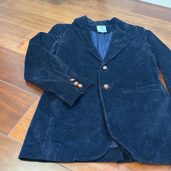 Papo d'Anjo Boys Navy Blue Corduroy Womens Blazer Size 14 - Picture 3 of 7